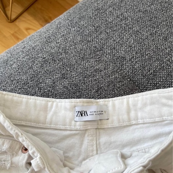 Zara white denim shorts with a raw hem - Picture 7 of 7